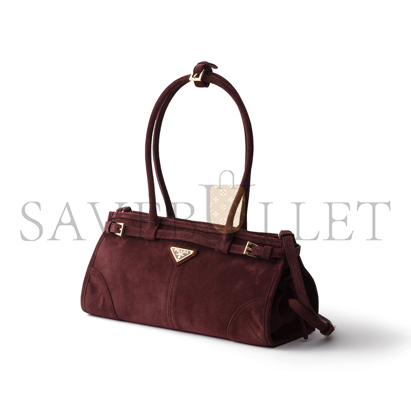 PRADA BONNIE MEDIUM SUEDE HANDBAG 1BA426 (32*15.5*12cm) PRADA BONNIE MEDIUM SUEDE HANDBAG 1BA426 (32*15.5*12cm)